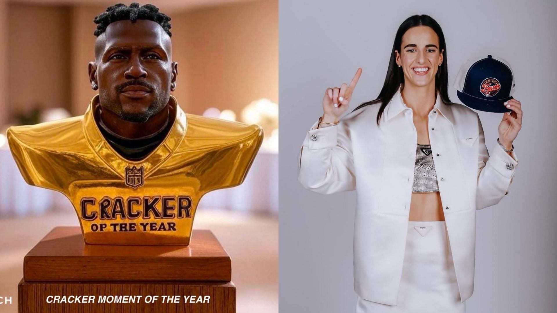 Antonio Brown nominates Caitlin Clark, Hawk Tuah girl for his hilarious award (Photos from Brown