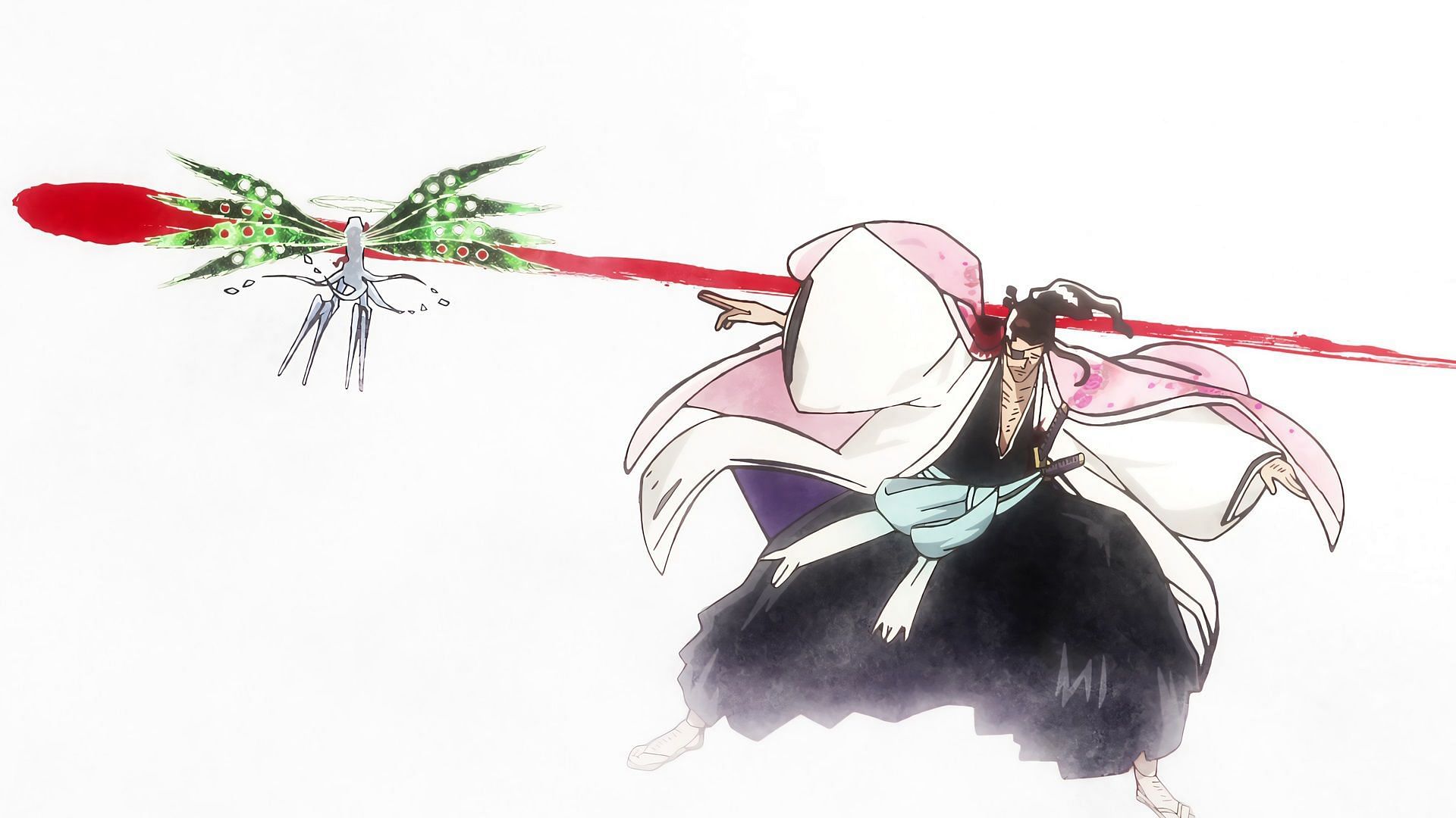 Shunsui fights Lille Barro in Bleach TYBW (Image via Pierrot Films)