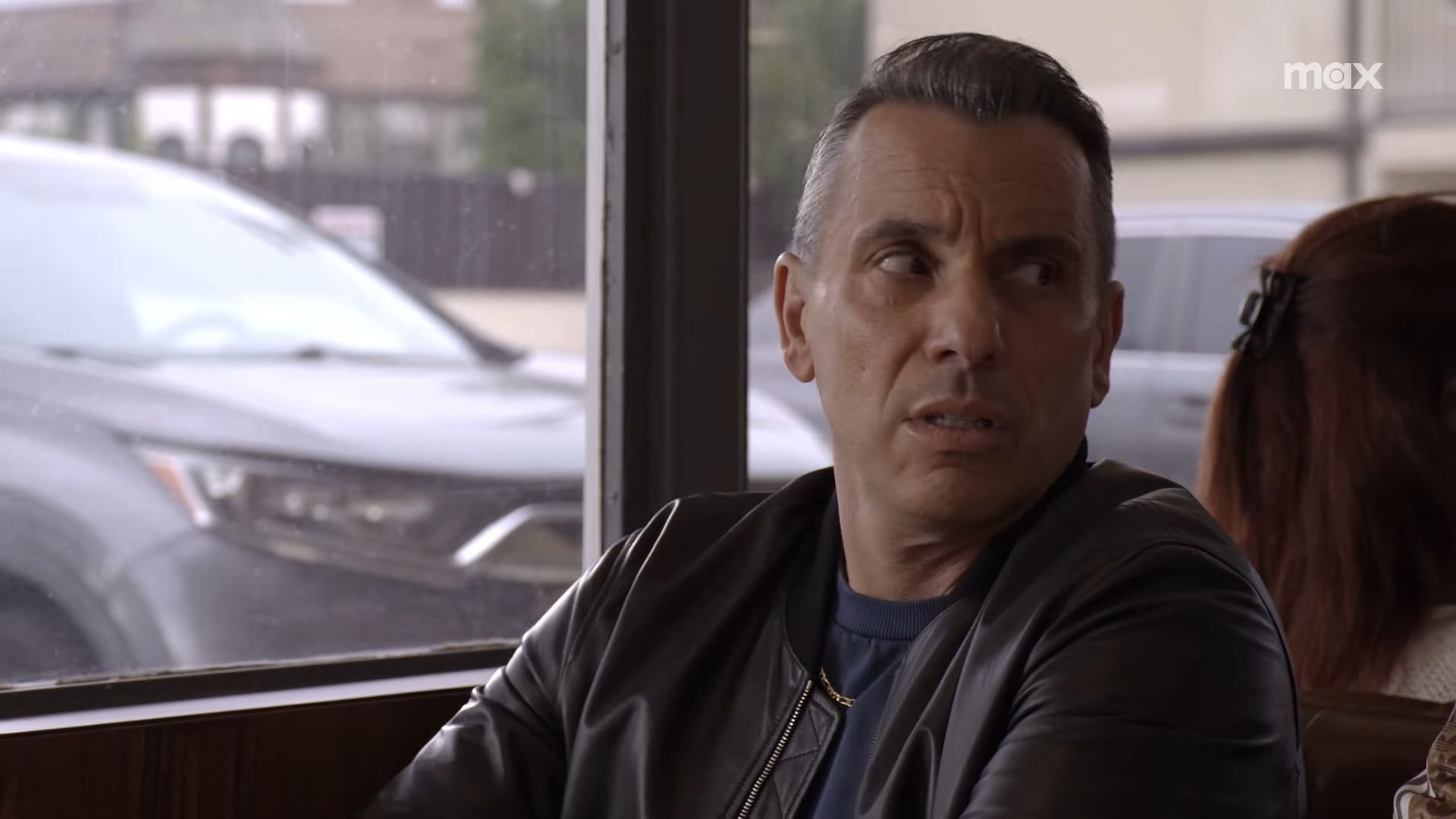 A still of actor Sebastian Maniscalco as Danny Colavito from season 2 of Bookie (Image via Max / YouTube)