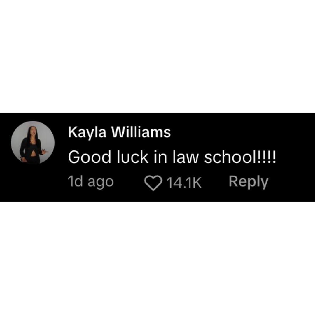 Kayla Williams comment (Credit: Tiktok/@janaelalfyyyy)