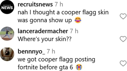 Some fans wondered whether Epic Games were releasing a new Cooper Flagg skin on Fortnite.