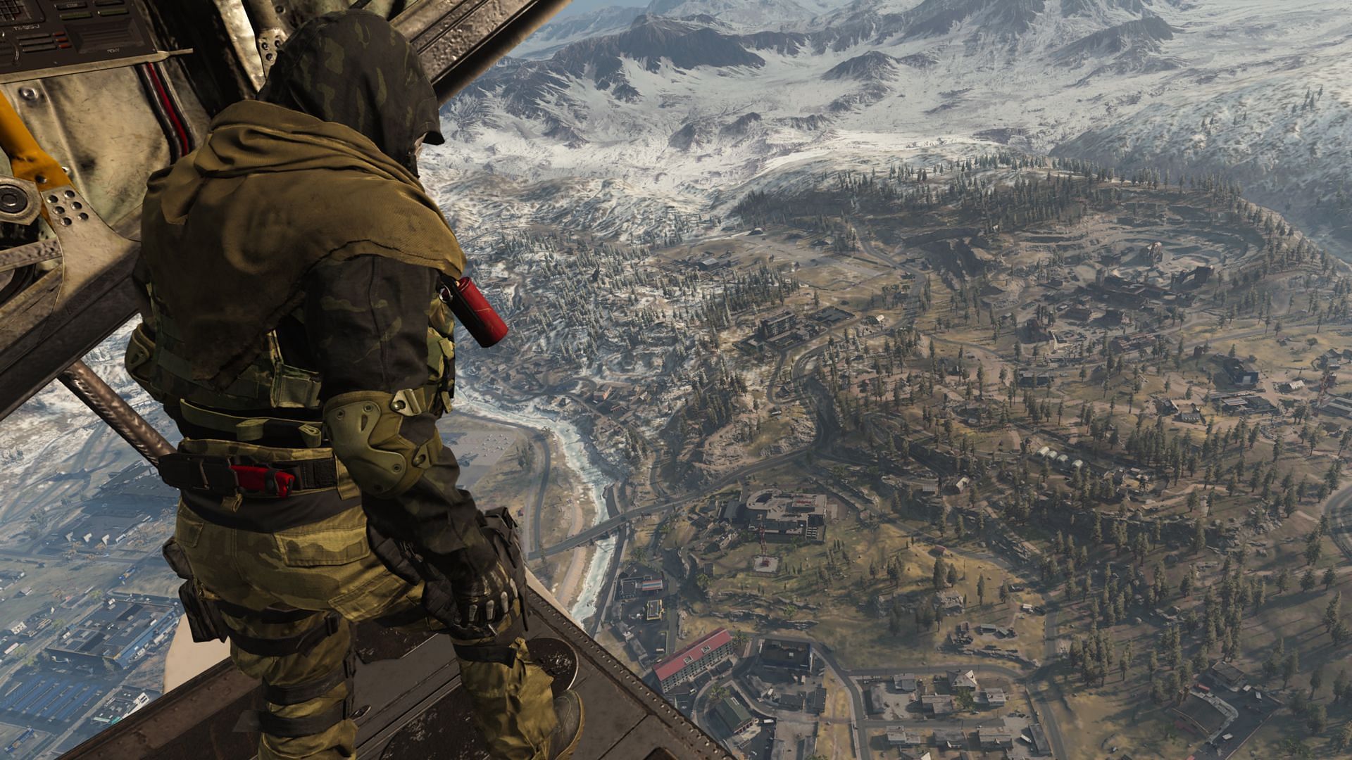 An Operator looking down from a Helicopter in the original Warzone