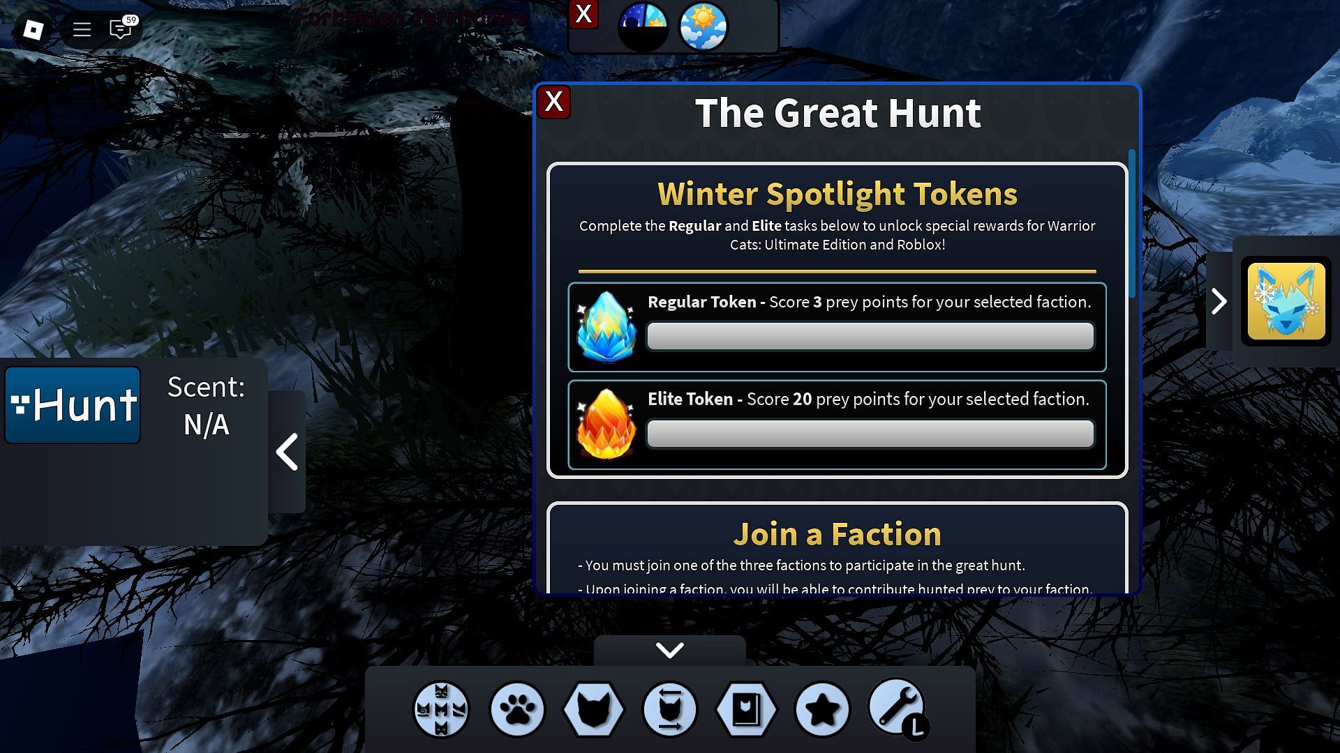 Complete the Great Hunt to earn the tokens (Image via Roblox)