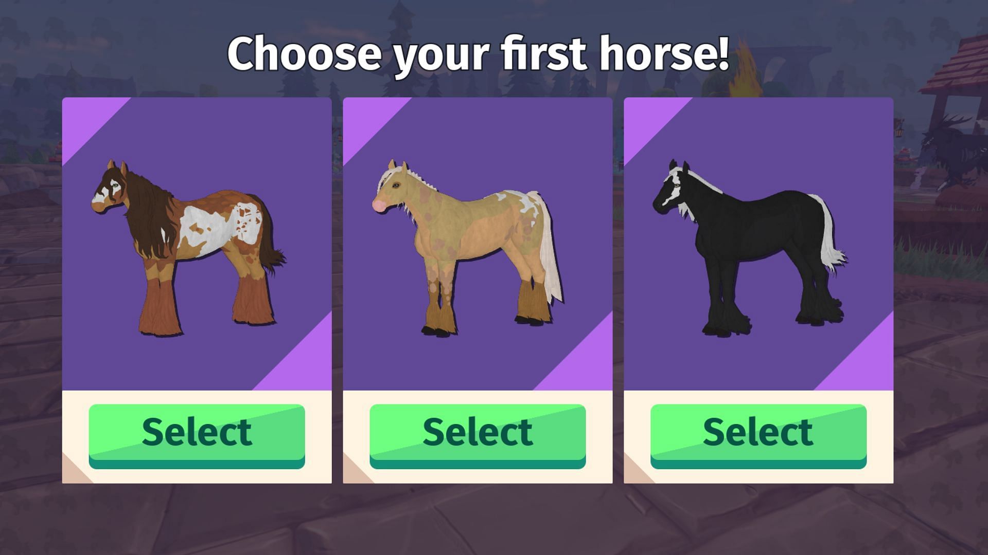 Choose your horse in Horse Life (Image via Roblox)