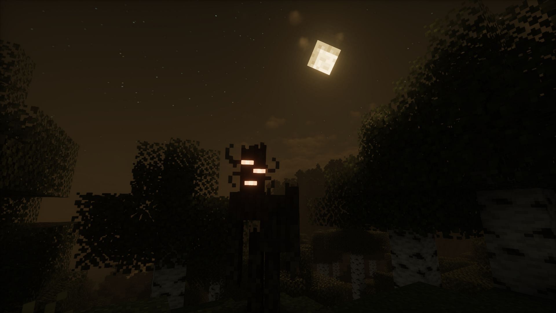 The host of horror-themed features makes Spooklementary one of the best shaders for the Minecraft Pale Garden (Image via Mojang Studios || Iris Shaders/@SpacEagle17)