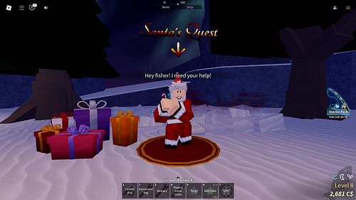 Santa Claus in the Winter Village (Image via Roblox)