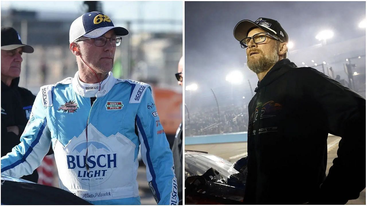 Former NASCAR driver Kevin Harvick (left) and NASCAR Hall of Famer Dale Earnhardt Jr. (right) [via Getty]