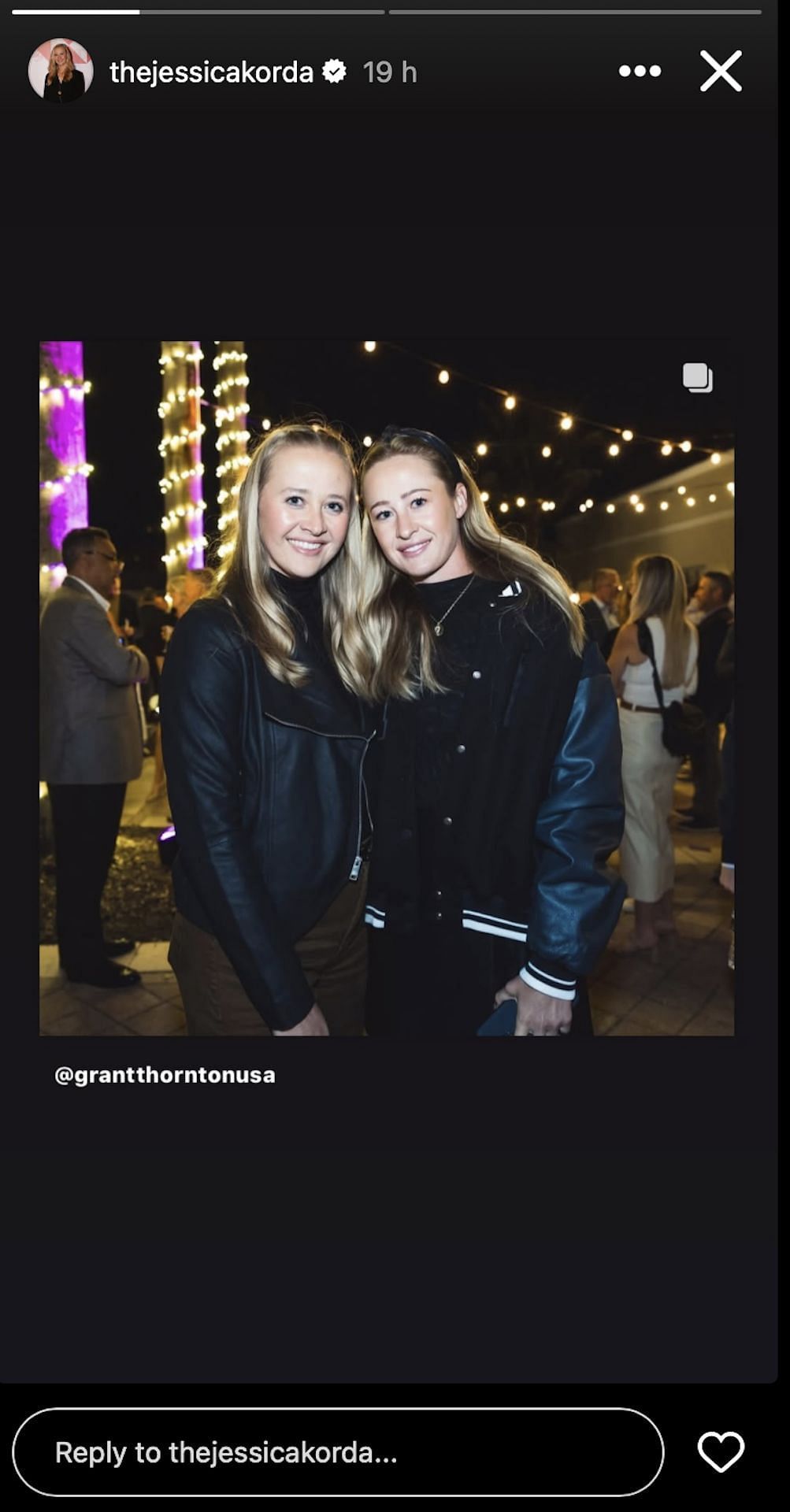 Jessica Korda and Nelly Korda at the Grant Thornton Invitational event (via Instagram @thejessicakorda)