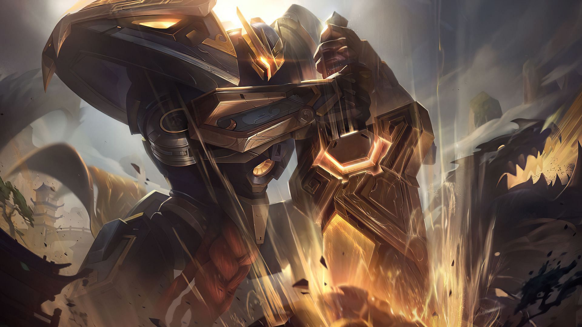 Prestige Mecha Kingdoms Garen in League of Legends (Image via Riot Games)