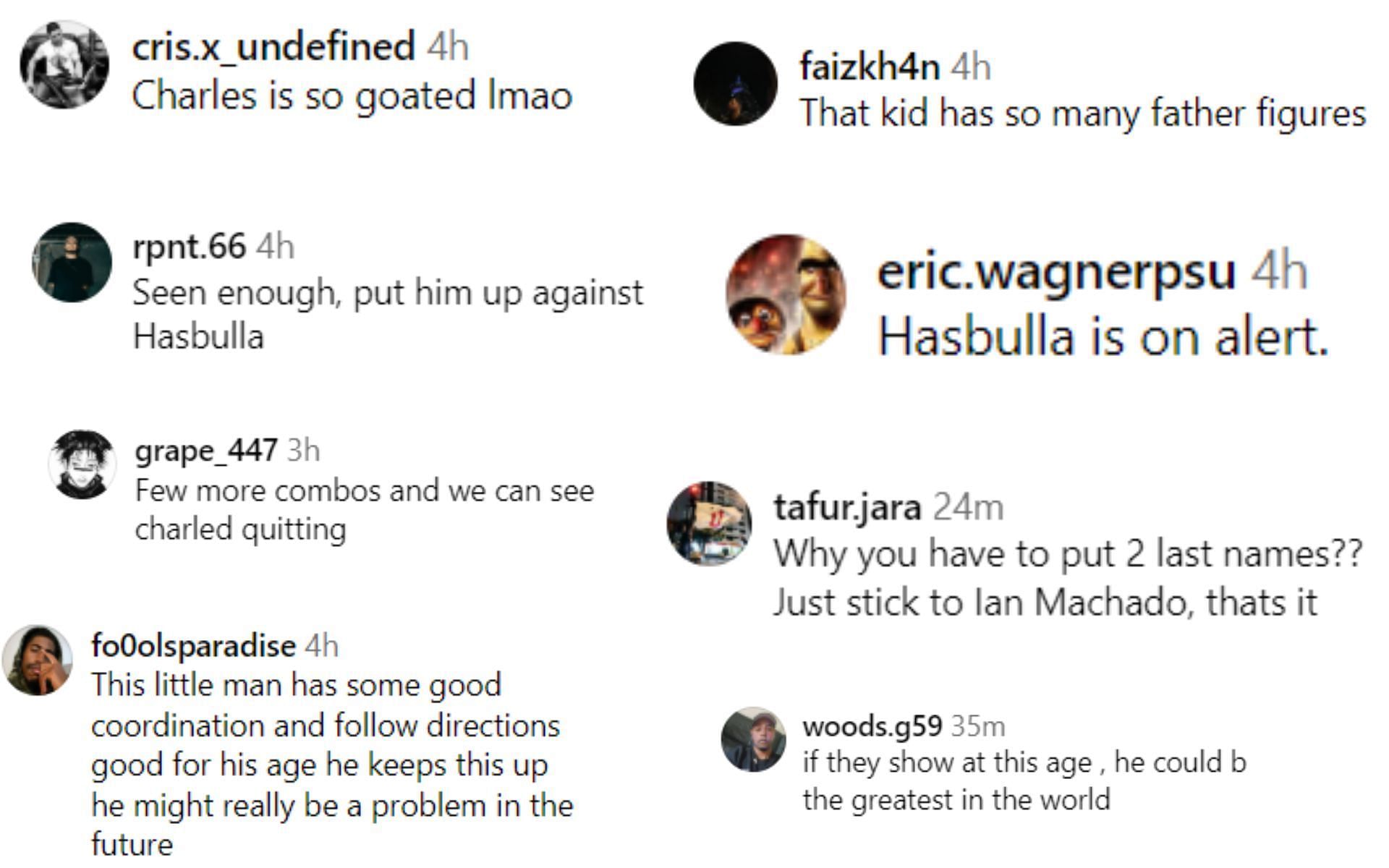 Screenshots courtesy of fan reactions to ESPN MMA&#039;s post on Instagram