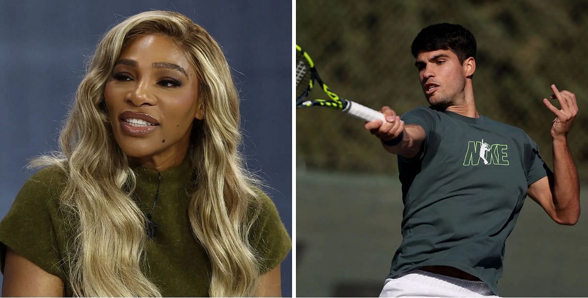 Tennis players with lucrative deals with luxury nrands ft (L) Serena Williams and (R) Carlos Alcaraz, (Source: Getty Images)