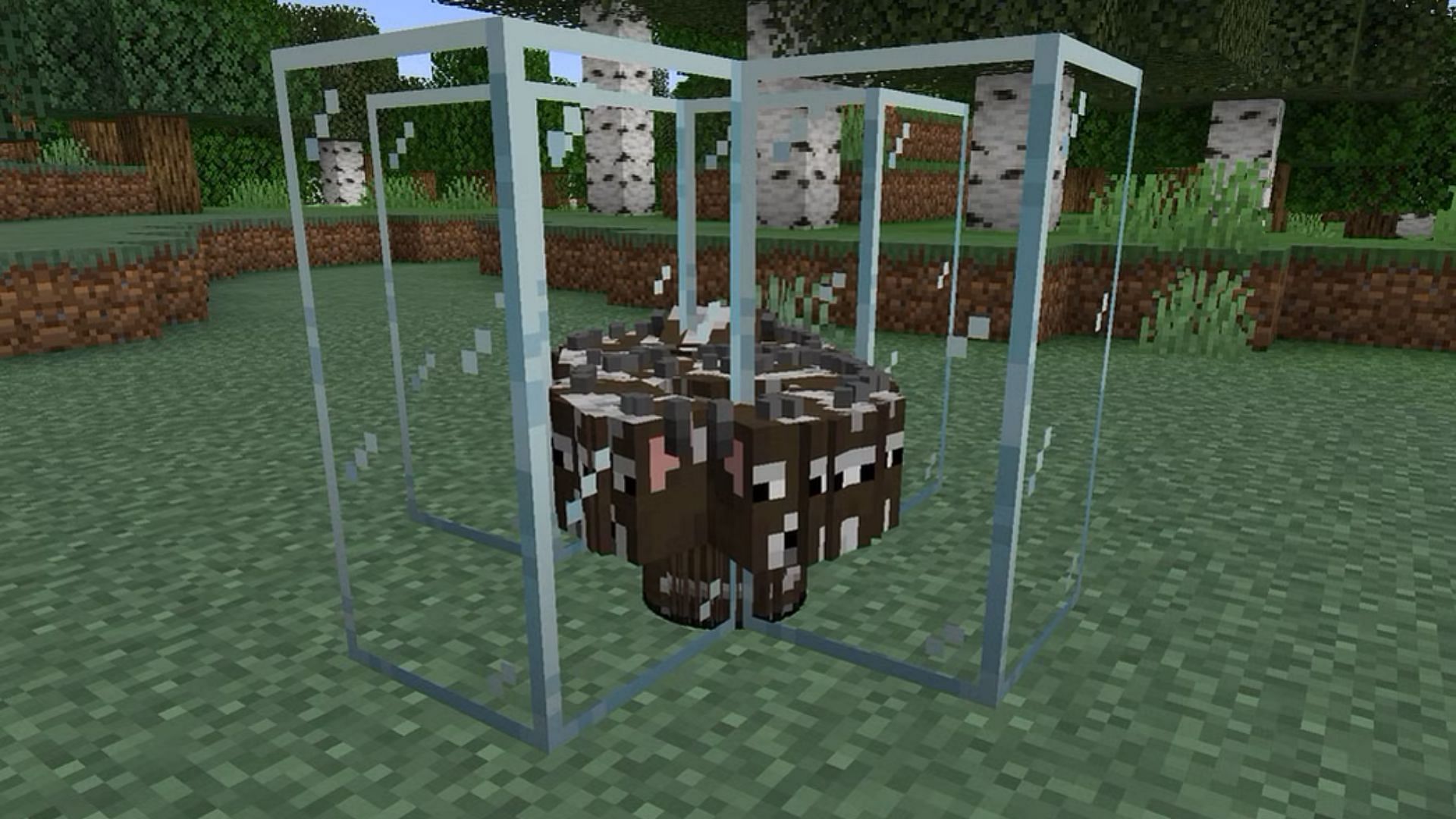 Cow crusher might look cruel, but it is the simplest way to get the best food items in Minecraft (Image via Mojang Studios)