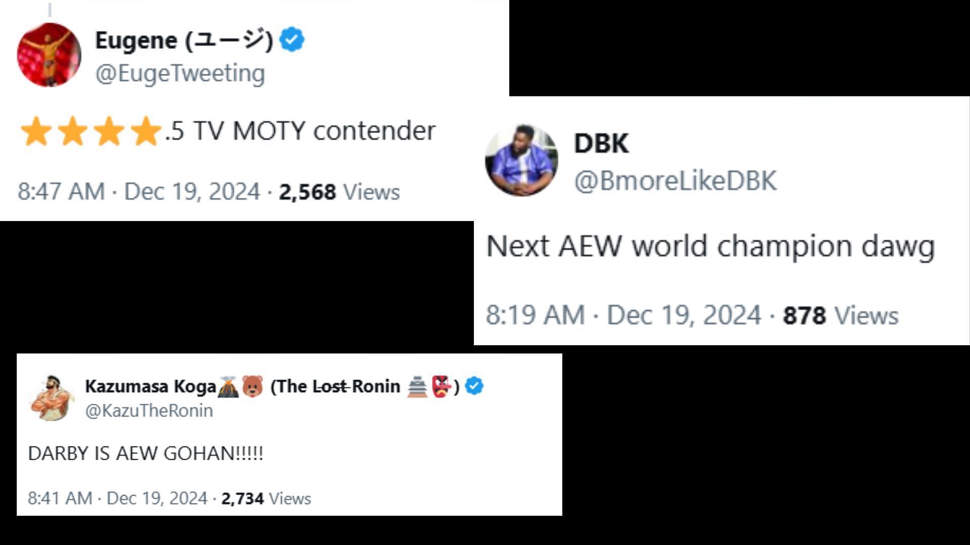 More fans react to Darby Allin vs. Will Ospreay (Images via @KXNGAO on X/Twitter)