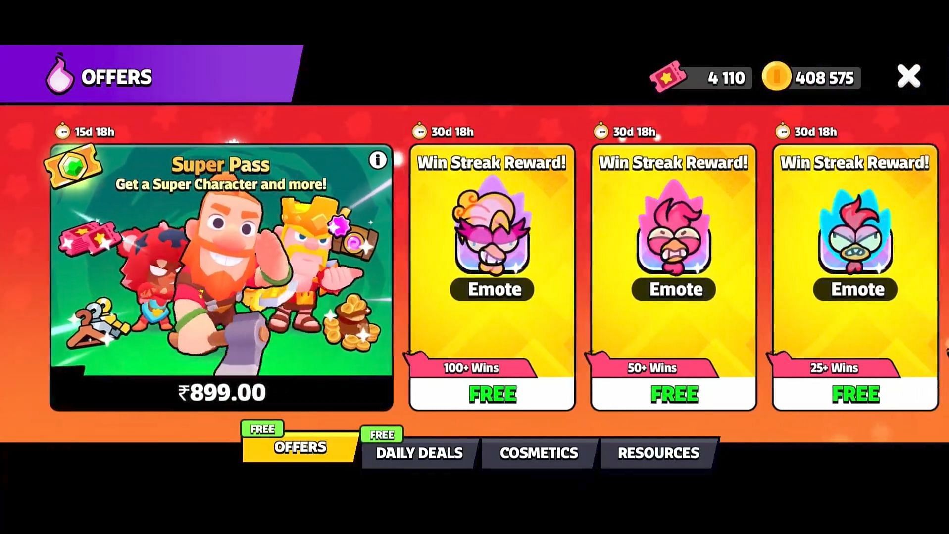 Win Streak emotes reward in Squad Busters (Image via Supercell // YouTube @Watchitguy)