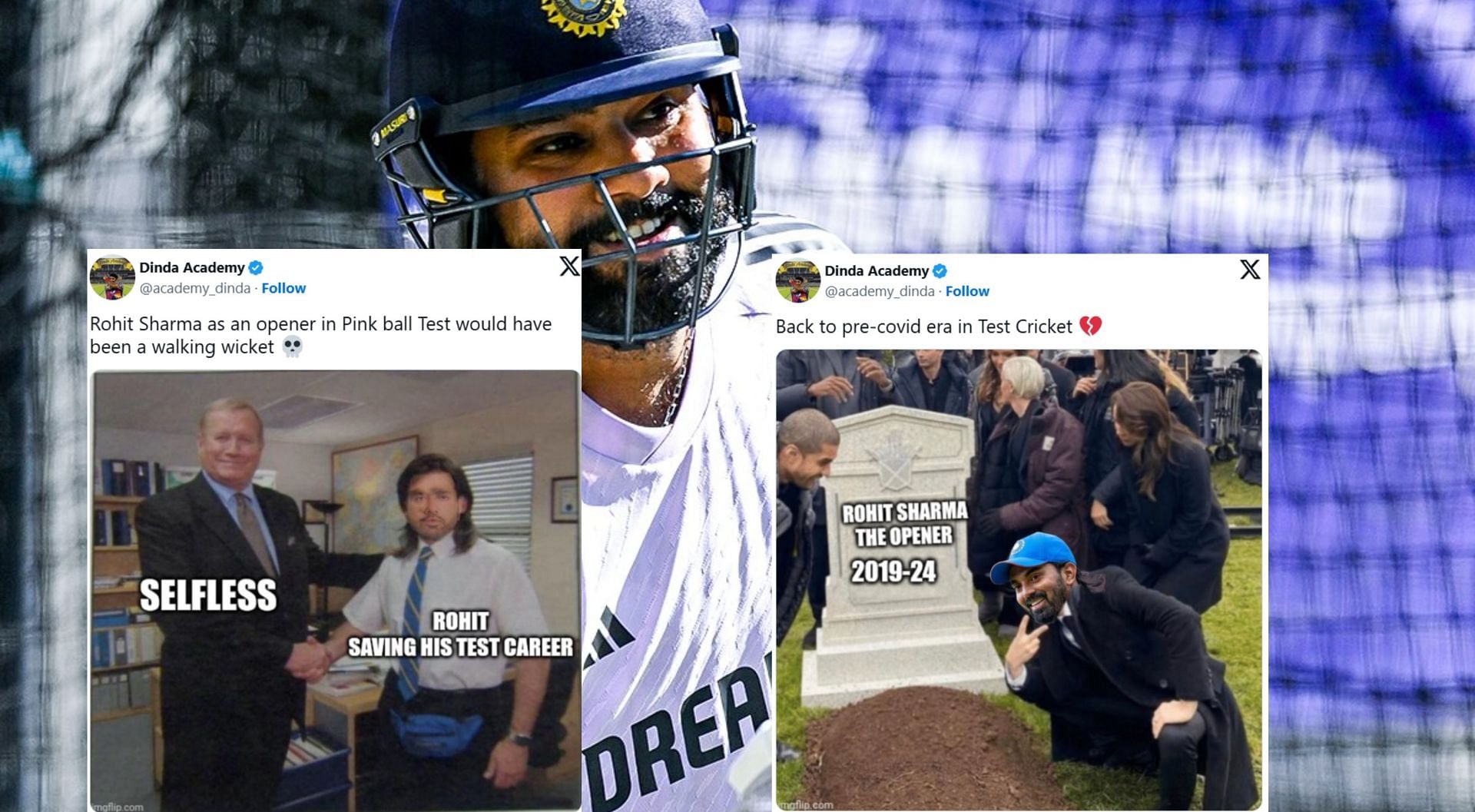 Fans react ahead of 2nd BGT series Test. (Image: X - BCCI, @academy_dinda)