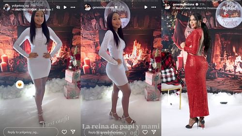 Marcell Ozuna's family shares picture of their outfits on Christmas. Source - Instagram/@yolgeissy_og/@genesisdeozuna