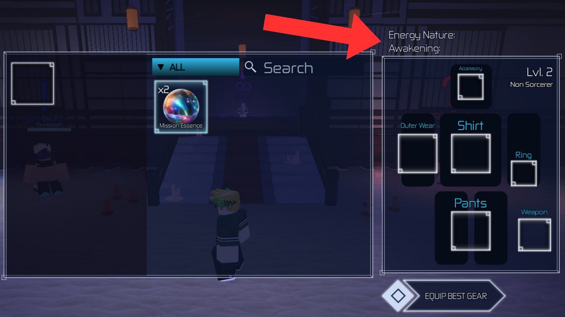 You can check your Awakening by opening the Inventory (Image via Roblox)