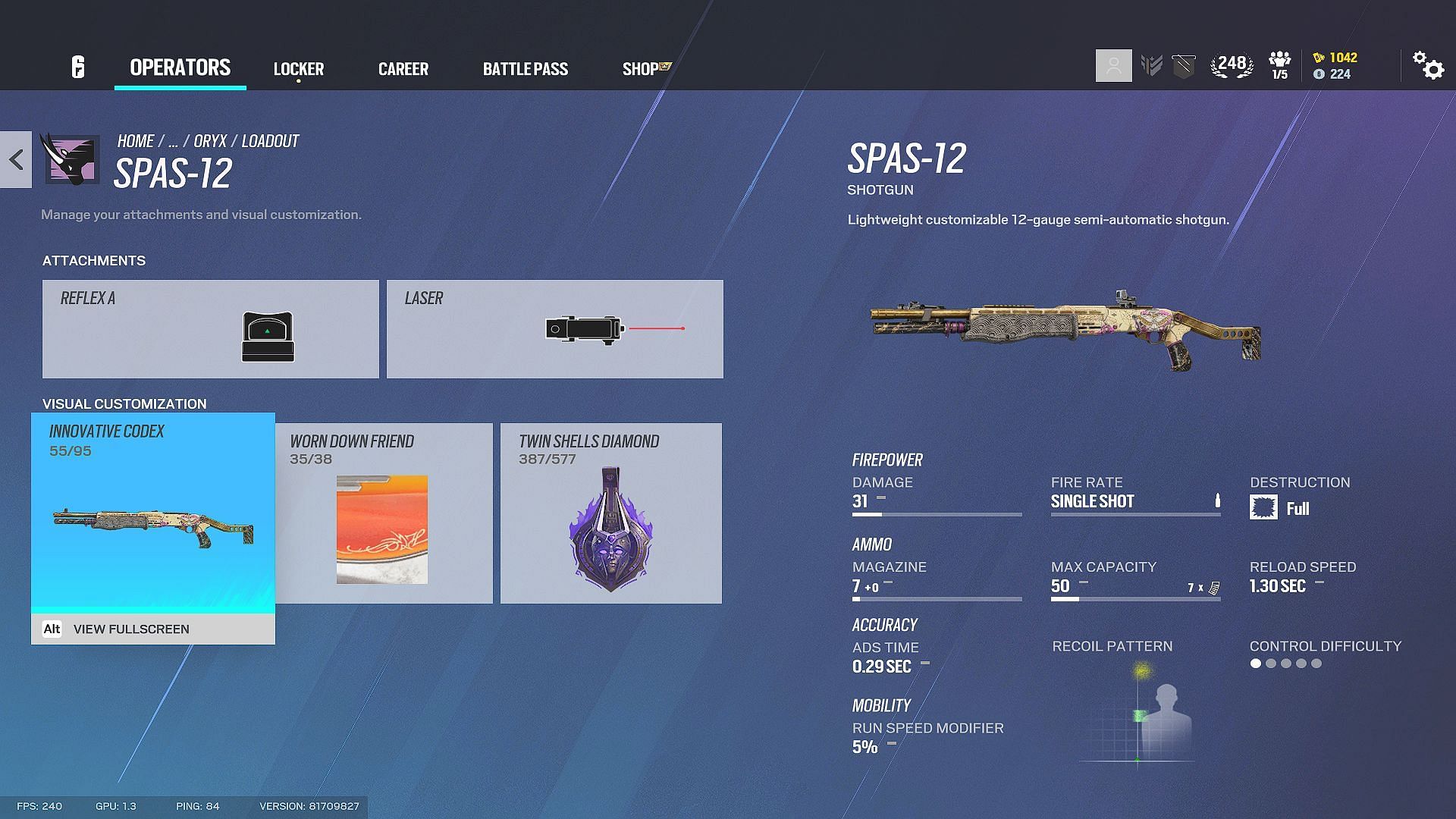 Spas-12 is an underwhelming primary shotgun (Image via Ubisoft)