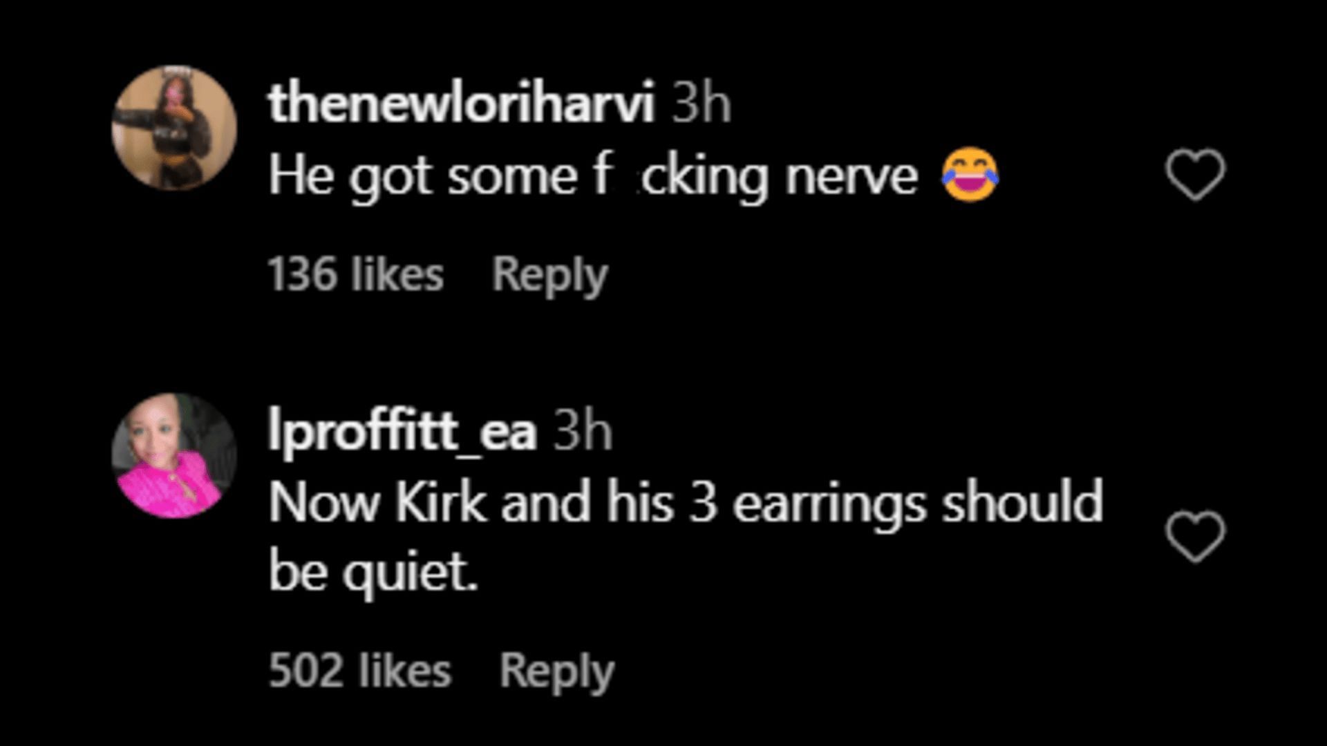 Netizens criticizing Kirk Frost. (Image via Instagram)