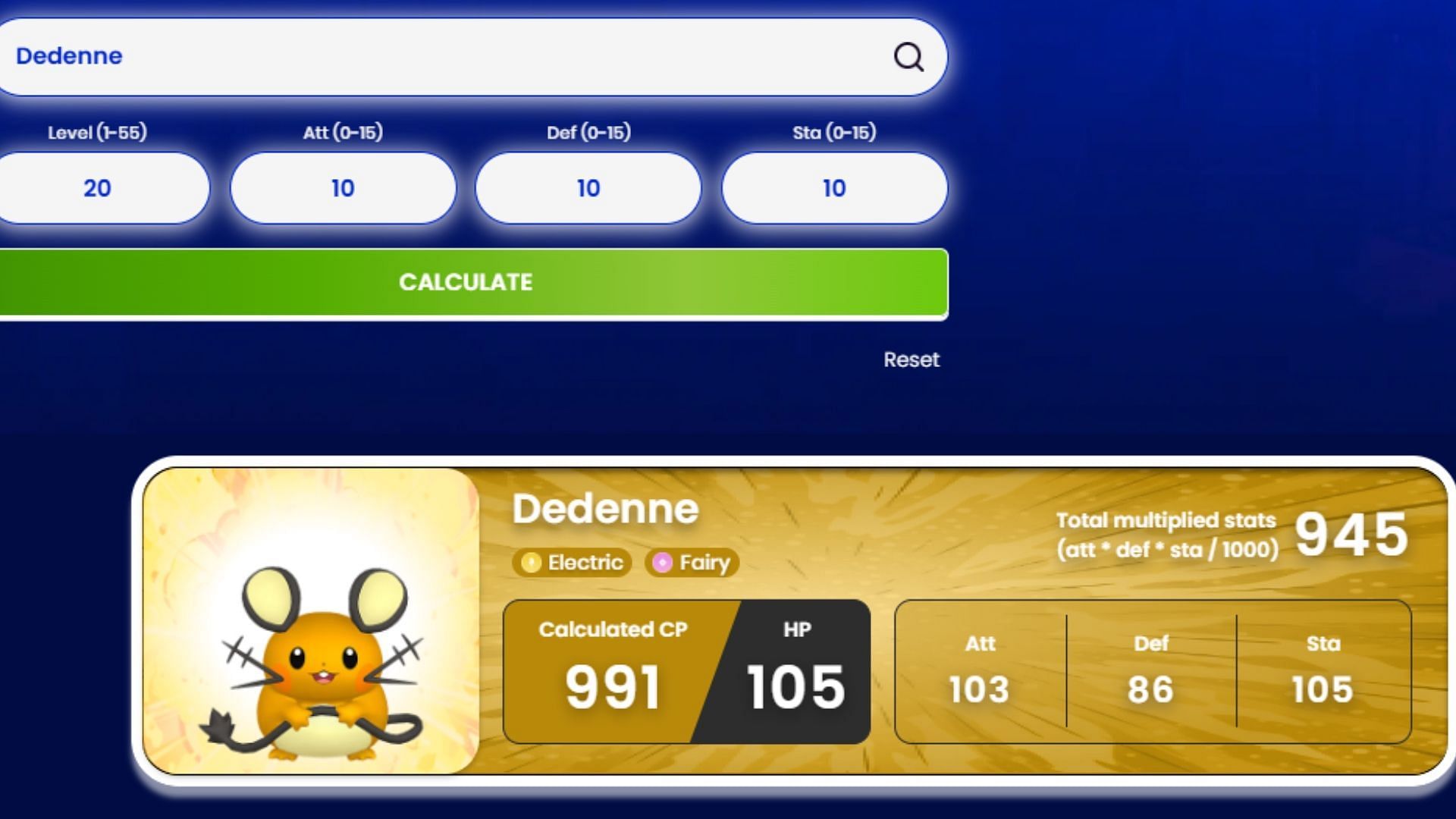 Calculating the CP of Holiday Attire Dedenne. (Image via Sportskeeda)