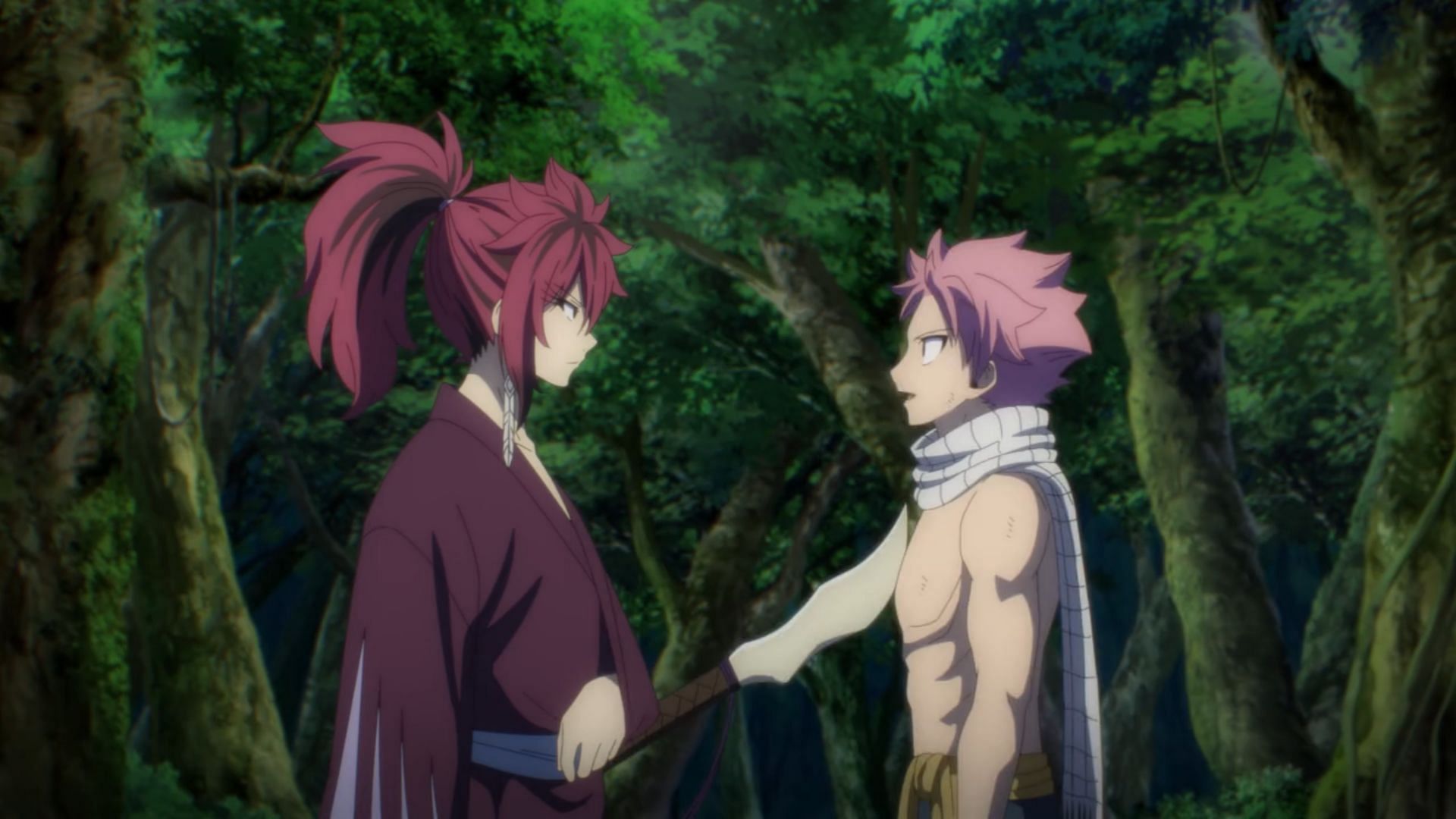 Natsu identifies Suzaku as a fellow Dragon Slayer (Image via J.C. Staff)