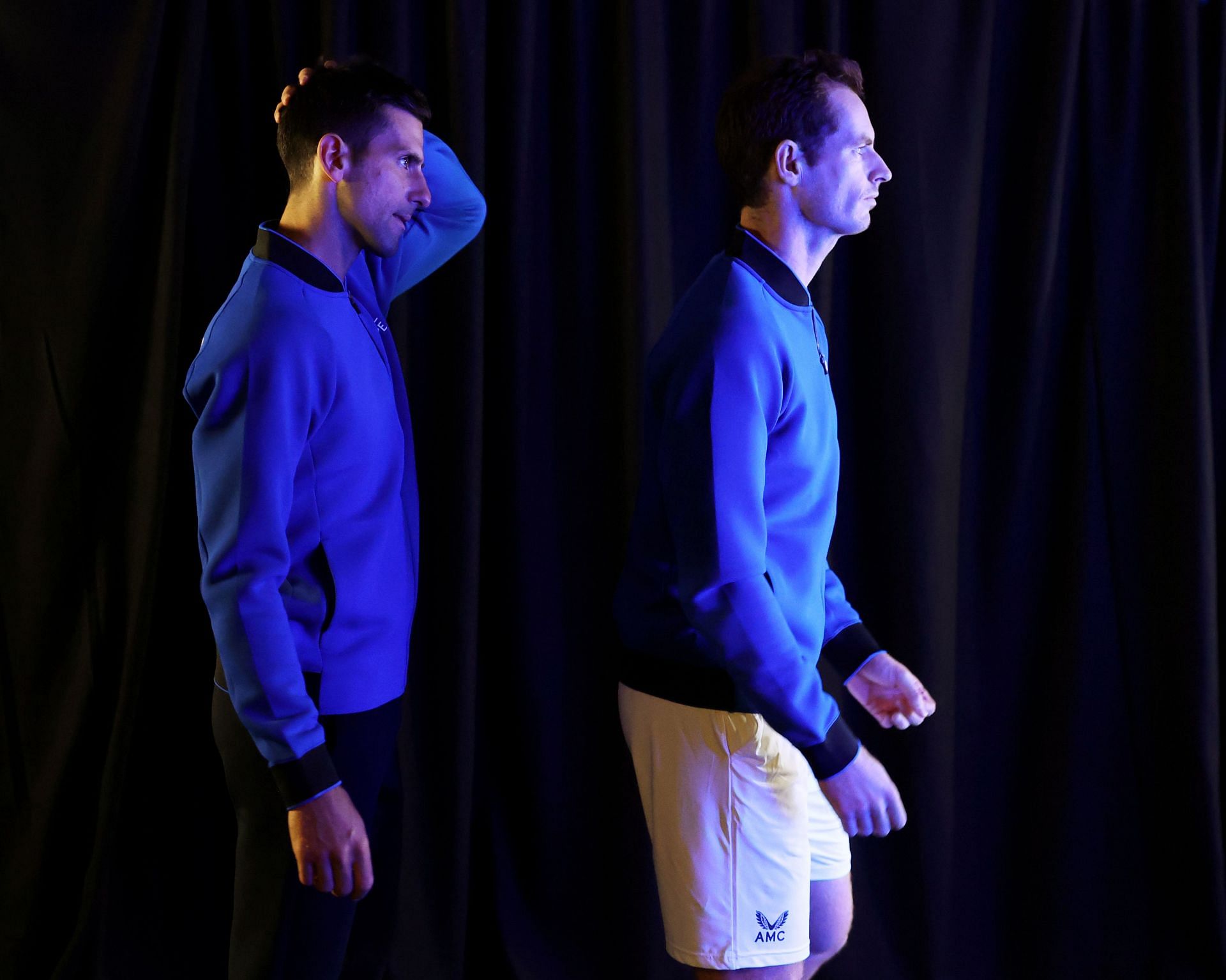 Novak Djokovic (L) and Andy Murray at the Laver Cup 2022 (Image: Getty)