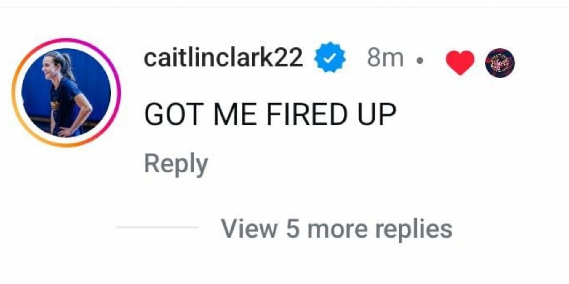 Clark showed her excitement for her teammate&#039;s workout video