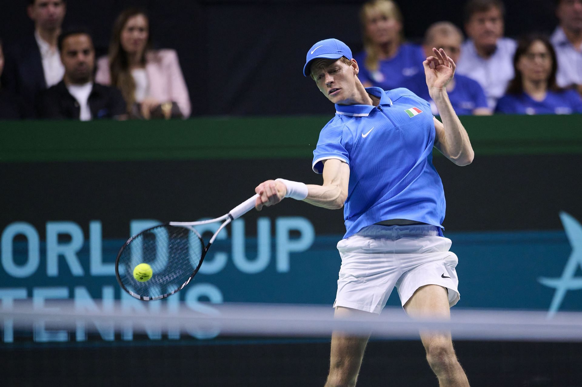 Jannik Sinner playing at the Davis Cup Finals - (Source: Getty)