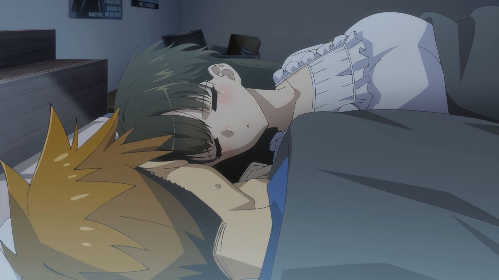 Hitoyoshi having trouble sleeping with Yuki (Image via Felix Film)