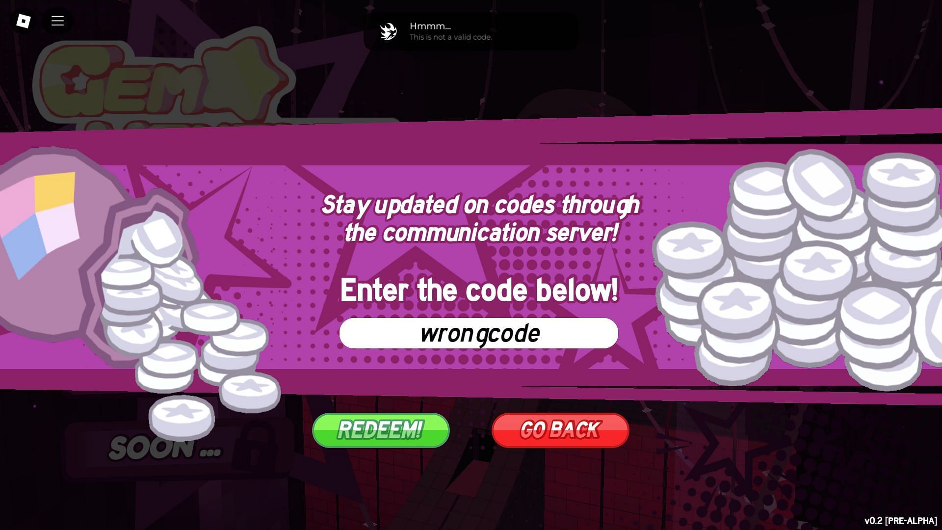 Avoid typos while using codes (Image via Roblox)