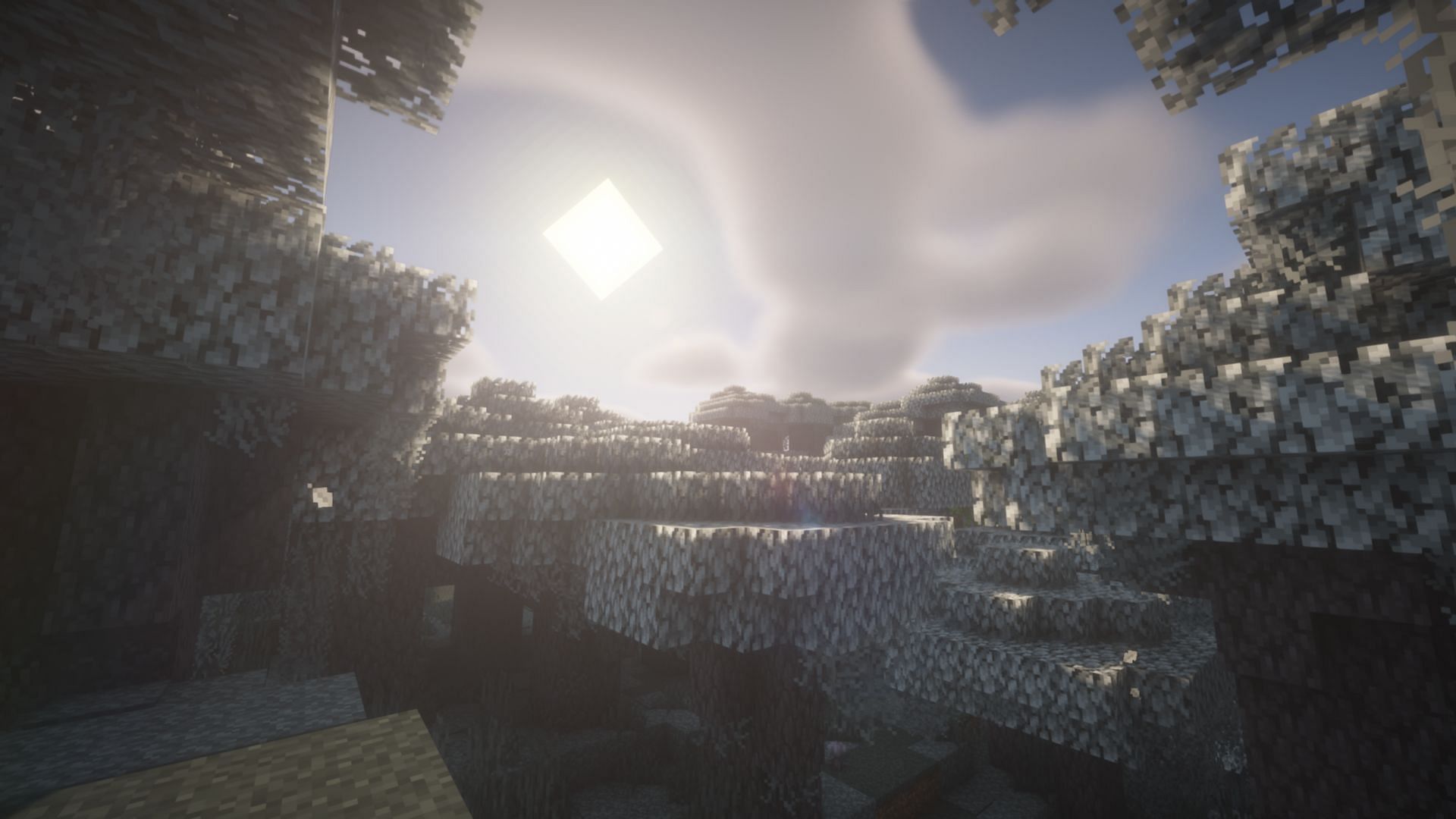 The ability to transform your world makes Iris Shaders one of the best mods for the Minecraft Pale Garden (Image via Mojang Studios || Curseforge/@Iris Shaders)