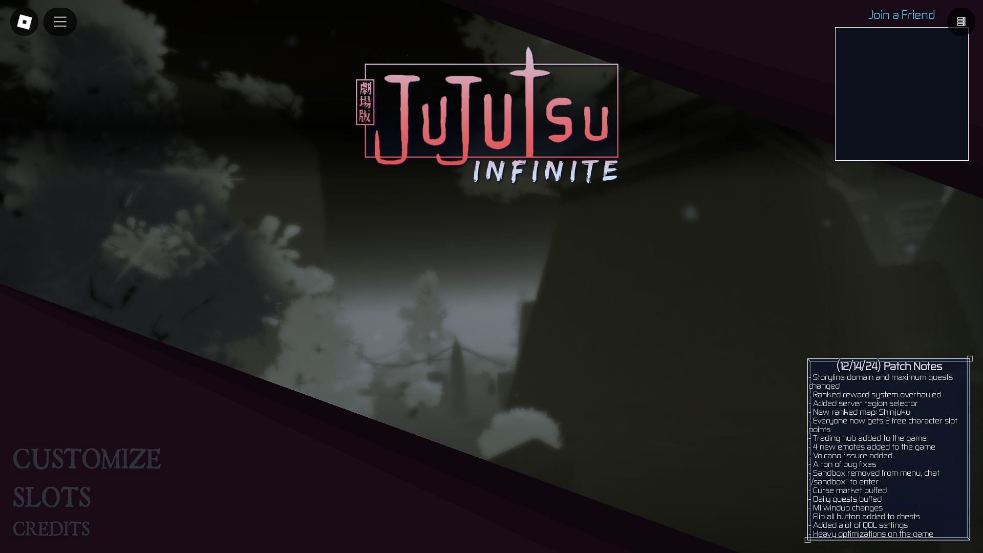 In-game title screen (Image via Roblox)