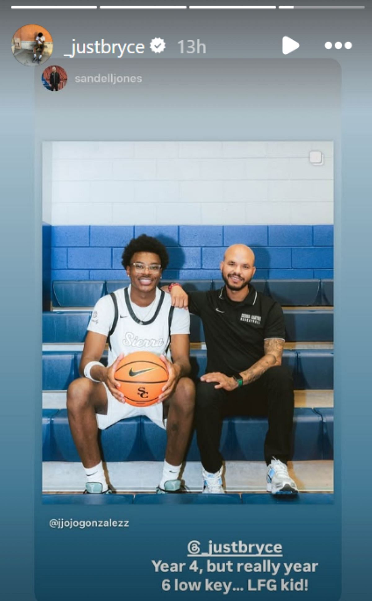 LeBron James&#039; son Bryce James earns a special shoutout from Sierra Canyon coach for senior season (image credit: instagram/_justbryce)