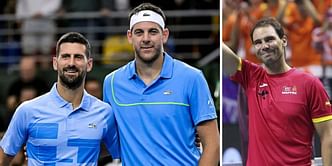 WATCH: Novak Djokovic channels inner Rafael Nadal as Serb imitates Spaniard's unique ritual during exhibition match against Juan Martin del Potro