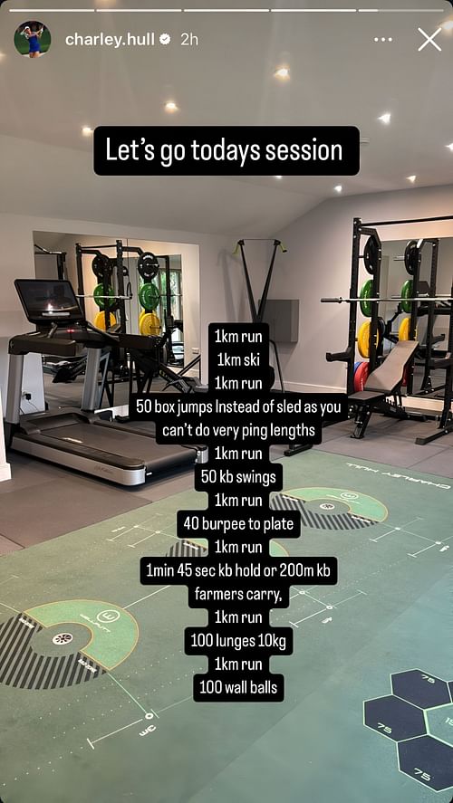 Charley Hull shares her aggressive workout routine from the gym. Image via Instagram @charley.hull