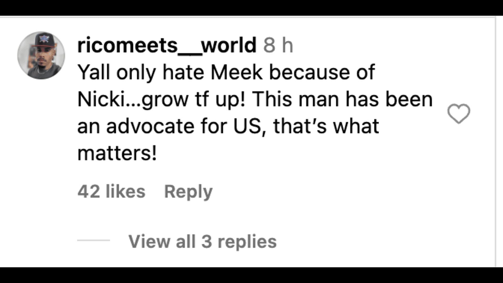 Instagram users expressed support for Meek after he criticized the US media&#039;s coverage of the UnitedHealthcare CEO&#039;s death (Image via Instagram/@theneighborhoodtalk)