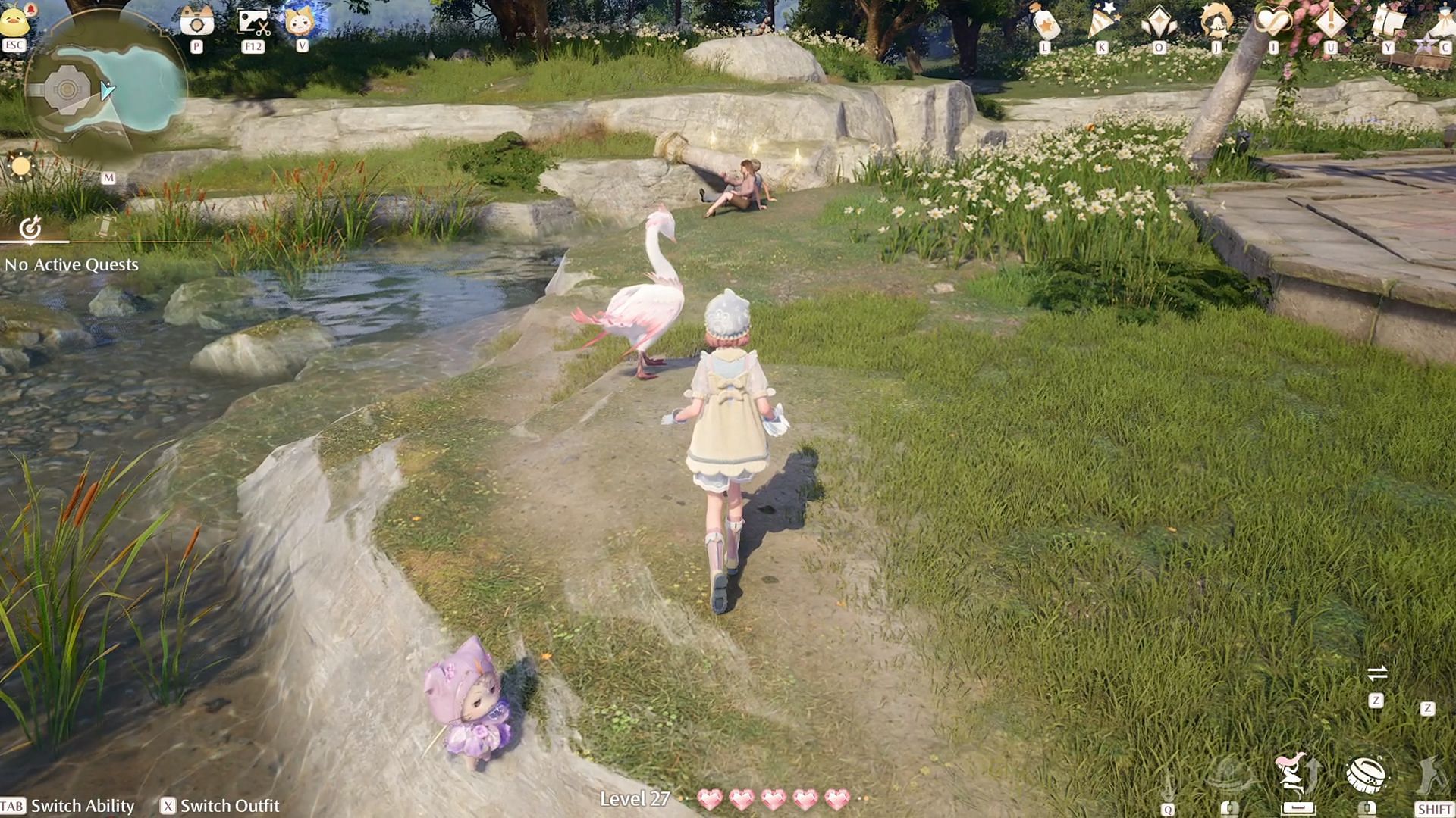 Walk stealthily toward the swan you wish to groom (Image via Infold Games)