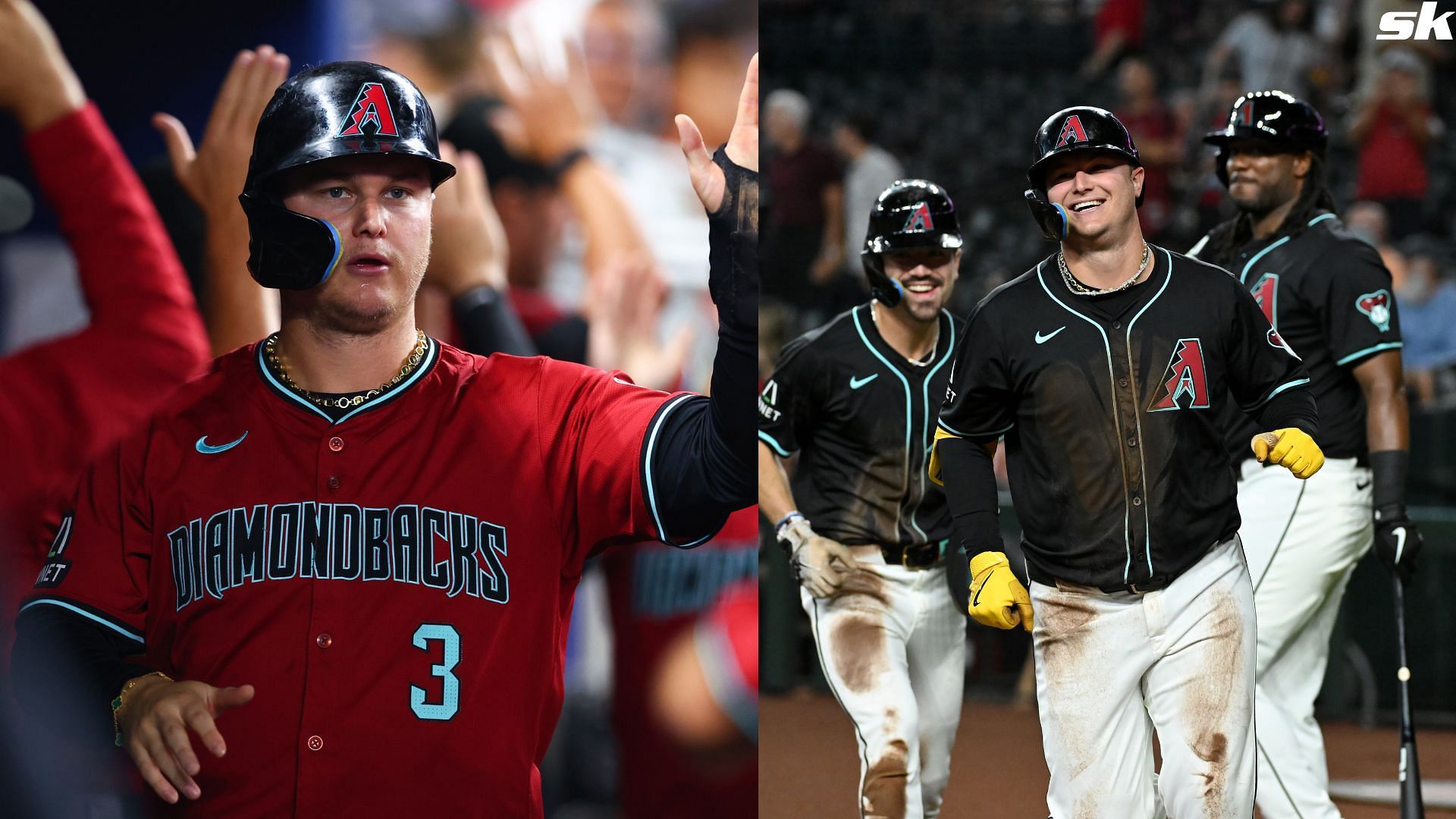 Joc Pederson of the Arizona Diamondbacks celebrates after scoring a run against the Miami Marlins at loanDepot park (Source: Getty)