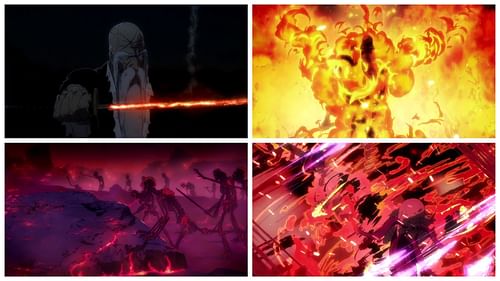 The four parts of Yamamoto's Bankai in Bleach TYBW (Image via Studio Pierrot)