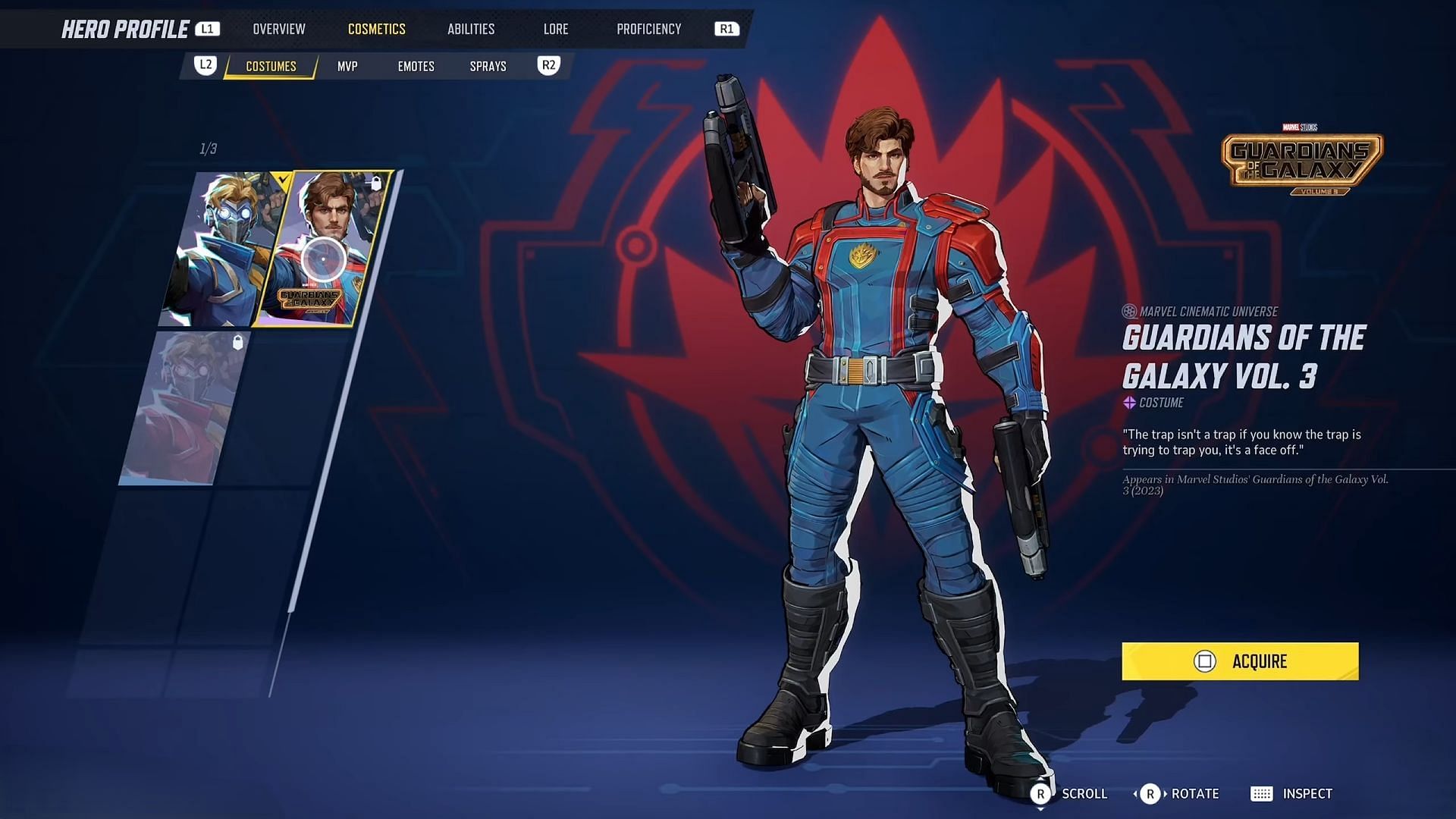 Star-Lord&#039;s skin from GOTG Vol.3 (Image via NetEase Games)