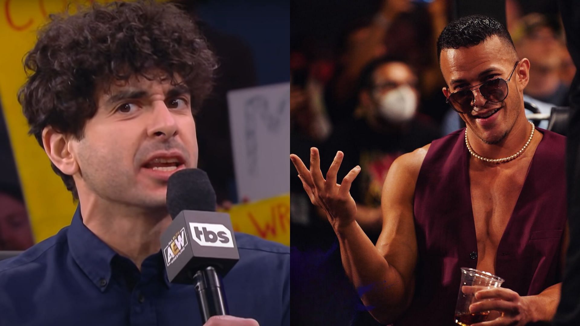 Tony Khan (left) and Ricky Starks (right). (Image credits: AEW YouTube channel &amp; Ricky Starks