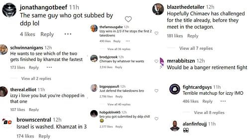 Fan comments courtesy of @espnmma's post on Instagram