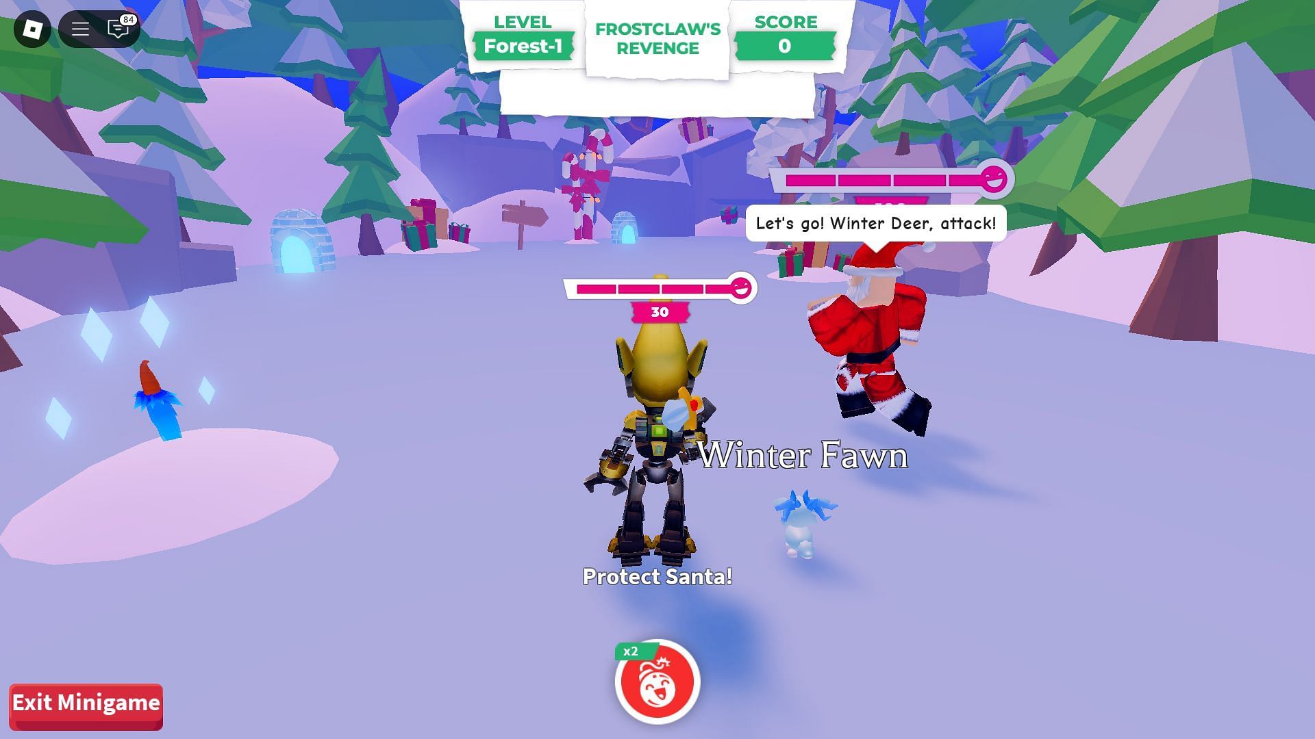 Frostclaw's Revenge minigame (Image via Roblox)