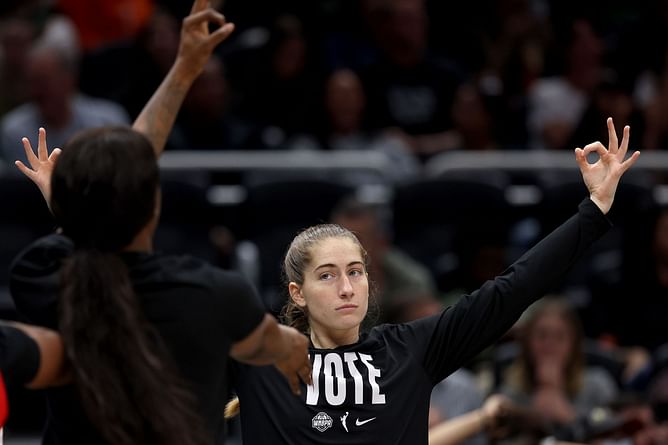 Pic: Aces guard Kate Martin shows off her leap after touching a 10-foot rim