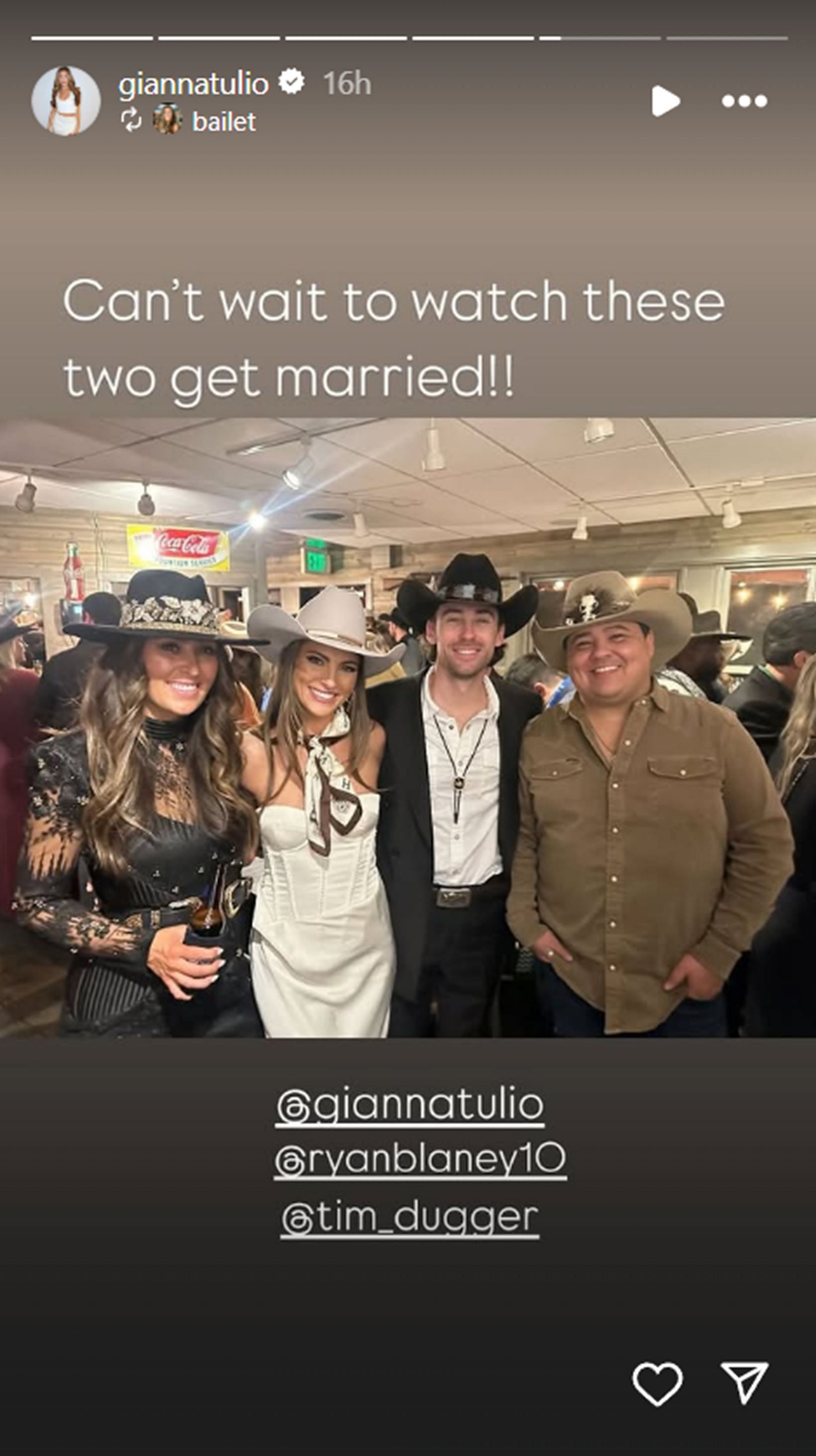 Blaney and Tulio with musician Tim Dugger (Source: @giannatulio on Instagram)