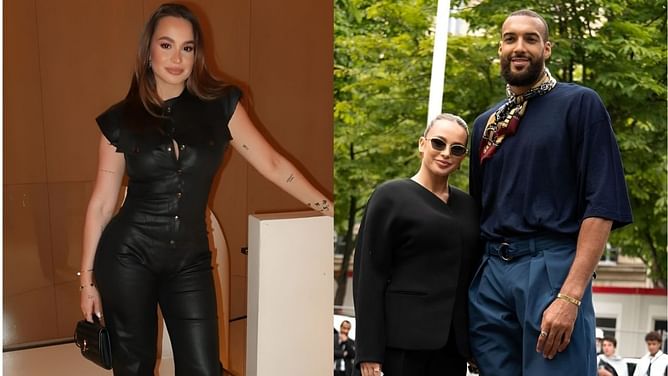 Rudy Gobert's girlfriend Julia Bonilla sits on his lap as she shares loved-up snaps from date night