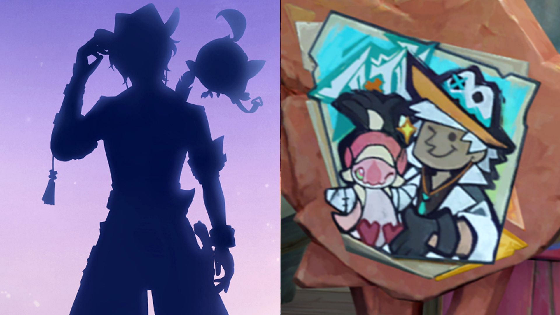 Ifa&#039;s silhouette along with his in-game sketch (Image via HoYoverse)