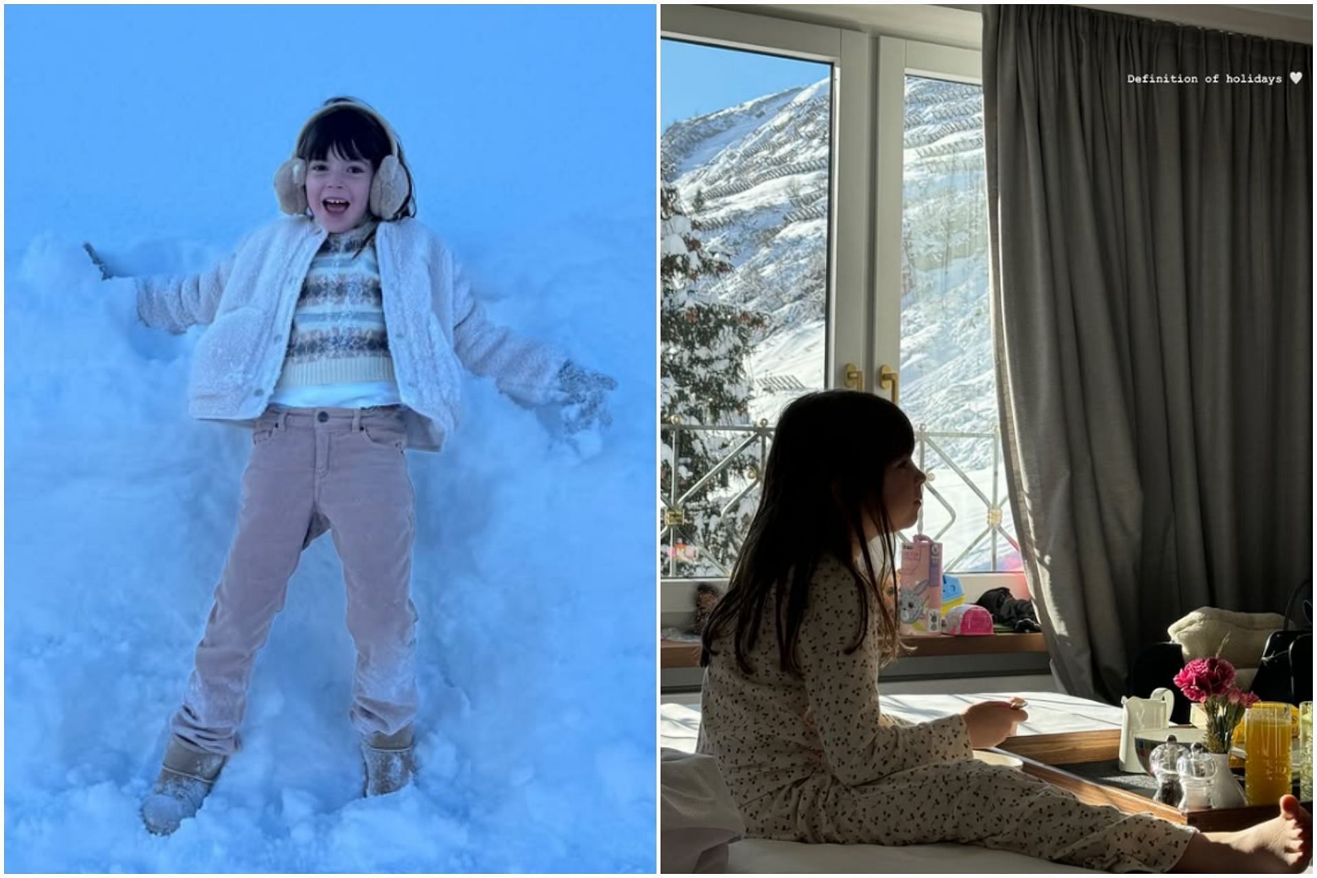 Pictures of Penelope shared by Kelly Piquet during the winter holidays after the 2024 F1 season (Images via Instagram/kellypiquet)