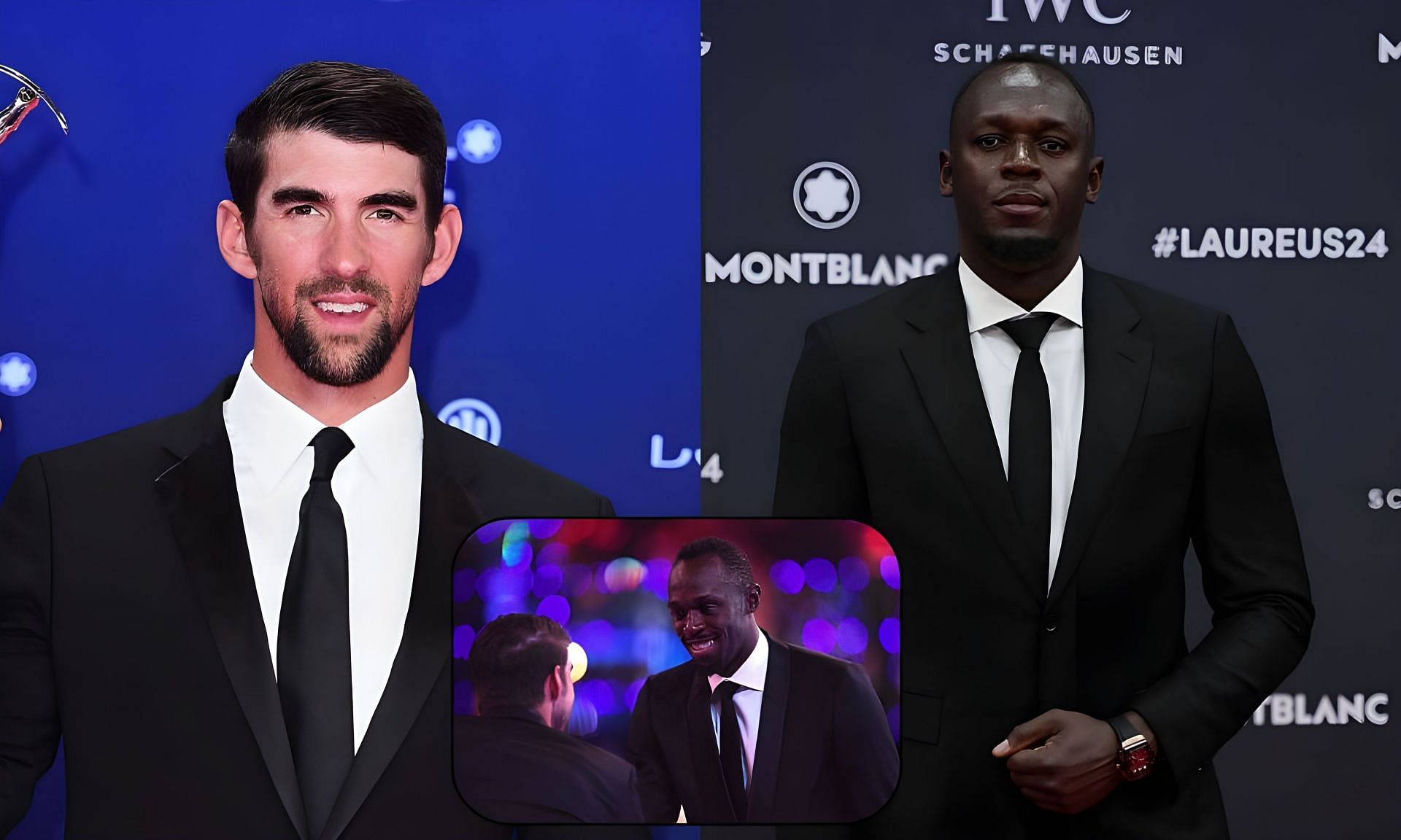 Michael Phelps met Usain Bolt for first time at the 2017 Laureus Awards (Image: Getty)