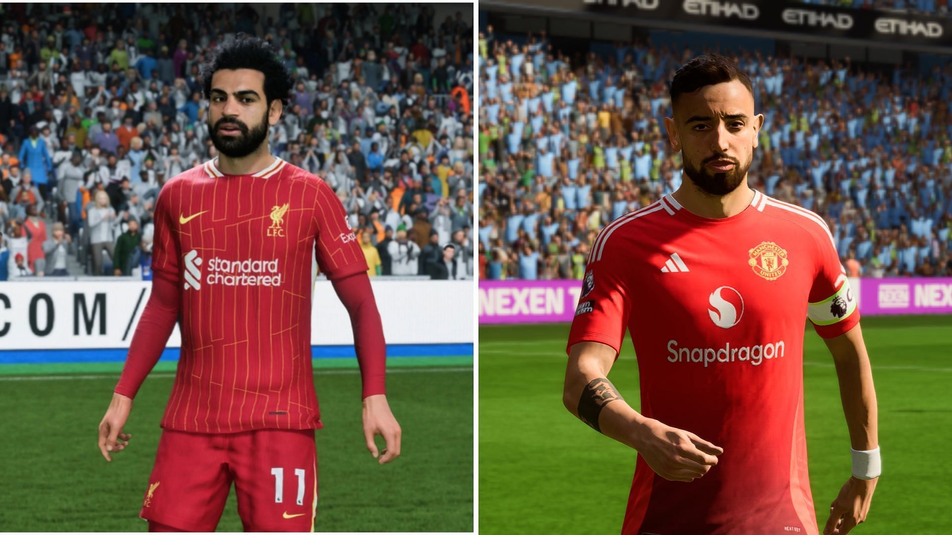 Salah and Bruno are two pivotal players in the Northwest Derby (Image via EA Sports)